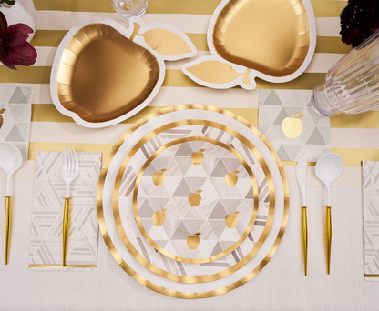 Golden Apple Die Cut Salad Plates/8pk