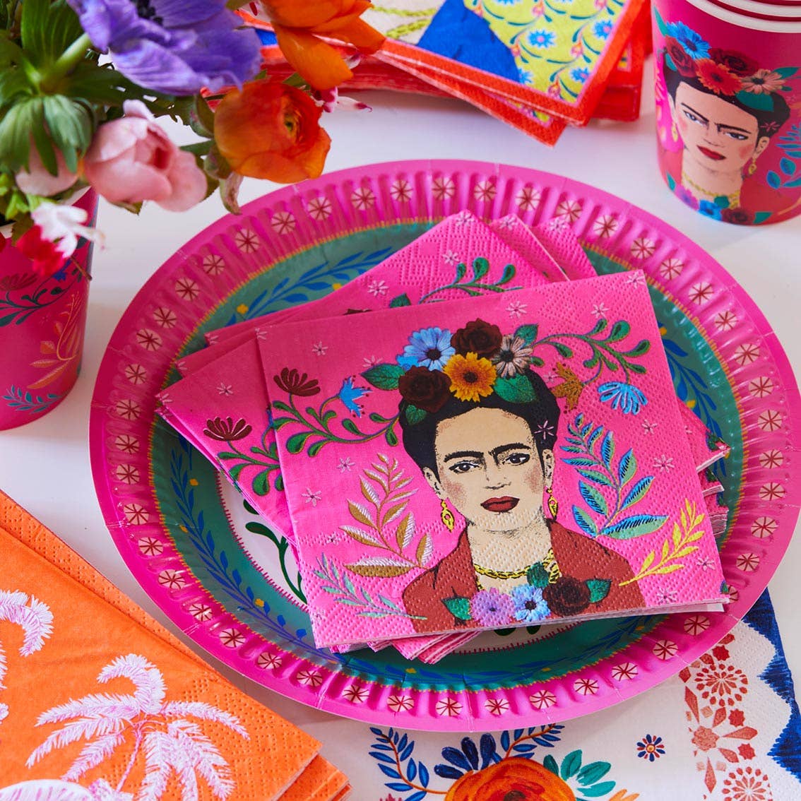 Frida Kahlo Cocktail Napkin | Fiesta Party |