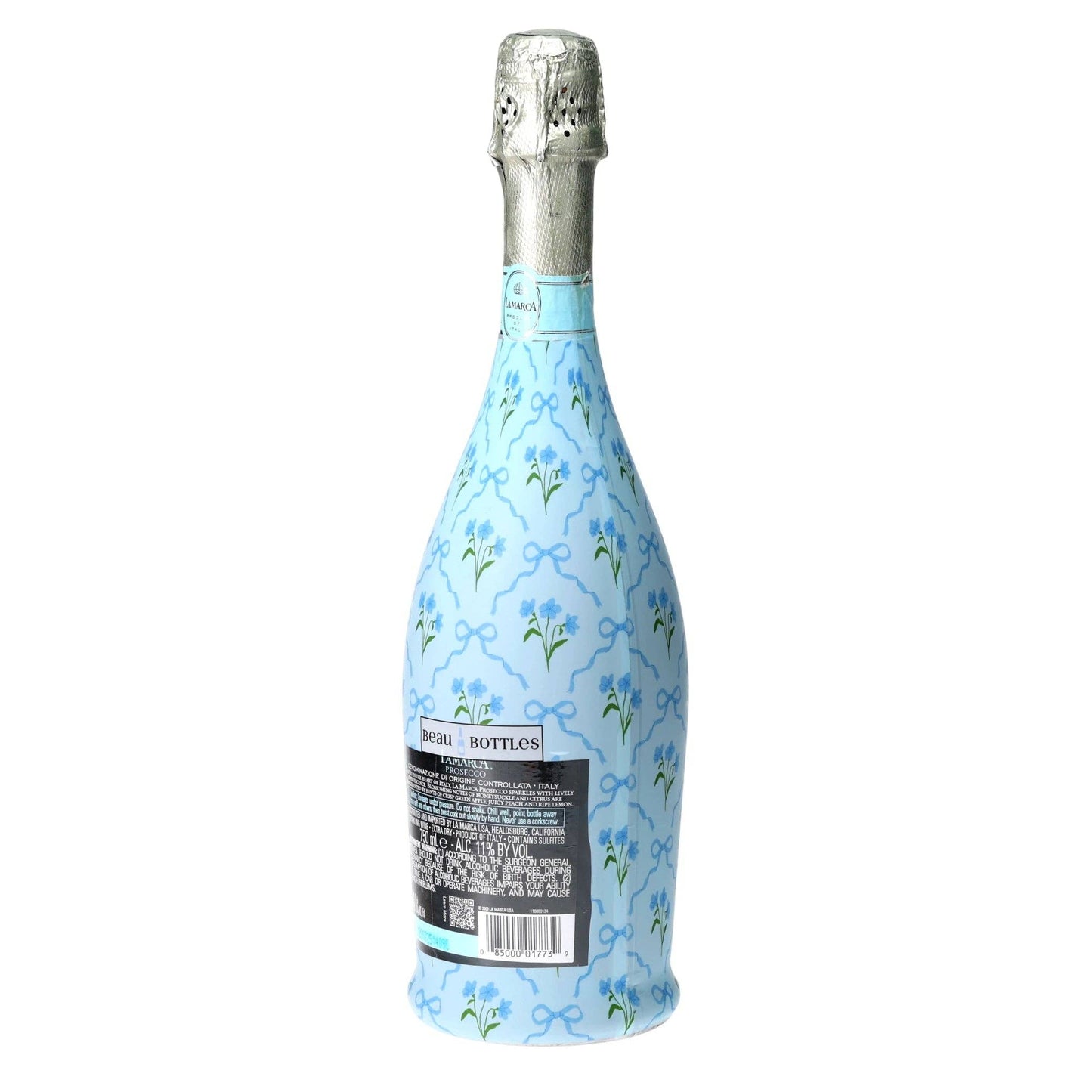 Beau Bottle Blue Bows and Blossoms - Prosecco Collection