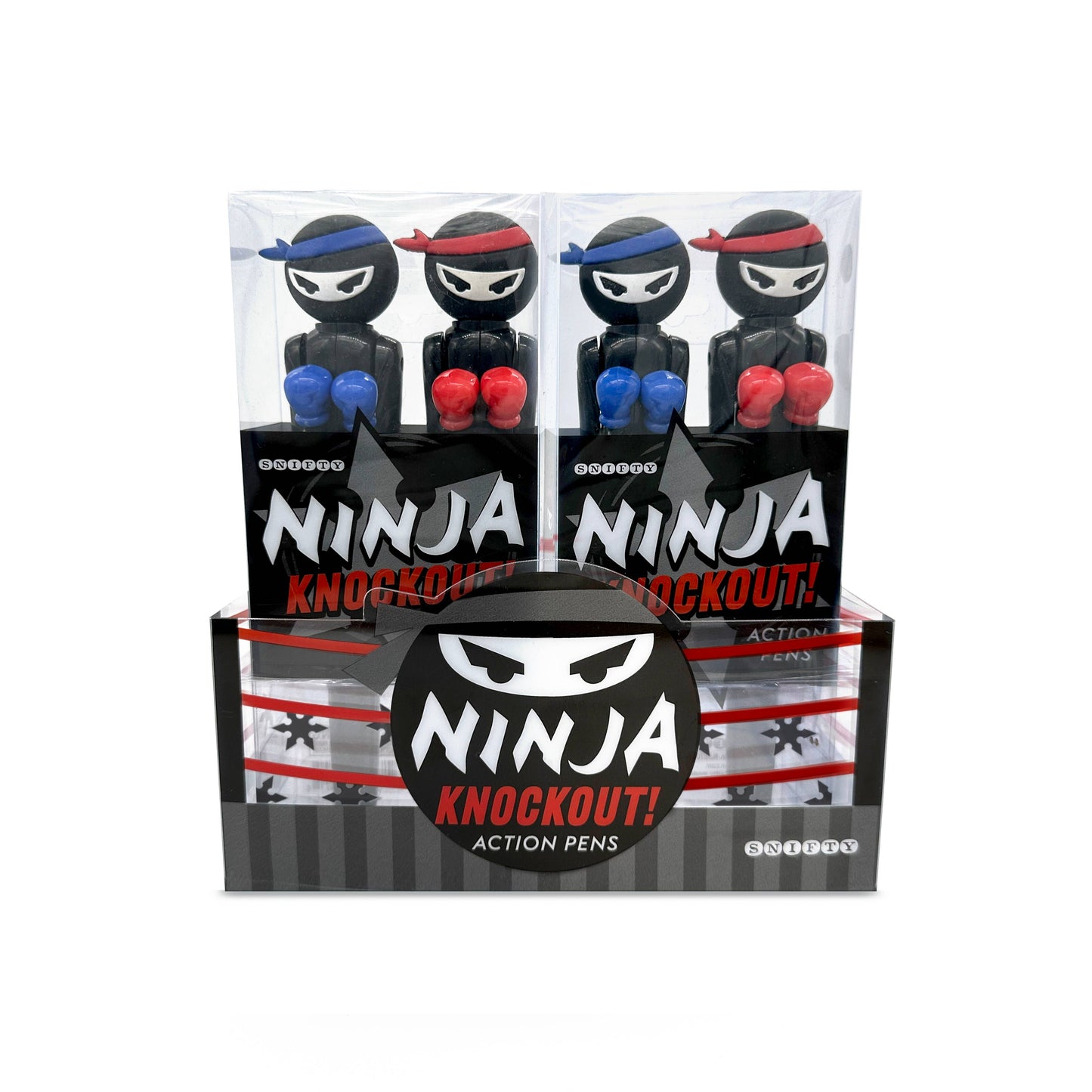 NINJA KNOCKOUT ACTION PENS DISPLAY OF 8