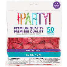 12in Packaged Premium Latex Balloons 50ct - Pearl Red