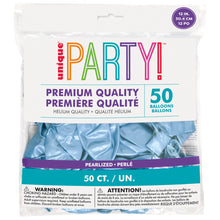 12in Packaged Premium Latex Balloons 50ct - Pearl Light Blle