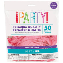 12in Packaged Premium Latex Balloons 50ct - Pearl Rich Pink
