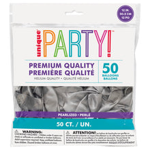 12in Packaged Premium Latex Balloons 50ct - Pearl Silver
