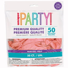 12in Packaged Premium Latex Balloons 50ct - Pearl Rose Gold