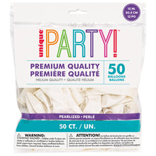 12in Packaged Premium Latex Balloons 50ct - Pearl White