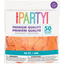 12in Packaged Premium Latex Balloons 50ct - Orange
