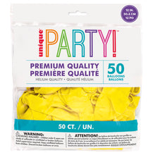 12in Packaged Premium Latex Balloons 50ct - Yellow
