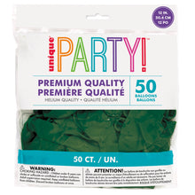 12in Packaged Premium Latex Balloons 50ct - Forest Green