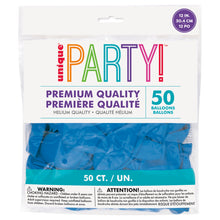 12in Packaged Premium Latex Balloons 50ct - Royal Blue