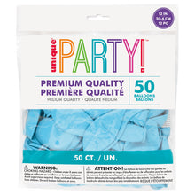 12in Packaged Premium Latex Balloons 50ct - Light Blue