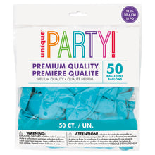 12in Packaged Premium Latex Balloons 50ct - Caribbean Blue