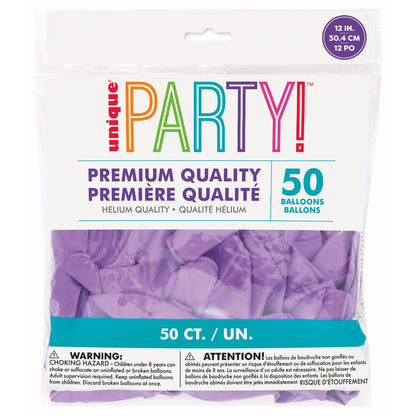 12in Packaged Premium Latex Balloons 50ct - Lavender