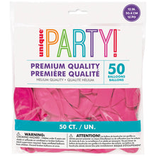 12in Packaged Premium Latex Balloons 50ct - Raspberry