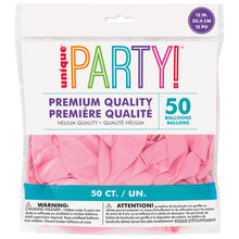 12in Packaged Premium Latex Balloons 50ct - Rich Pink