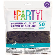 12in Packaged Premium Latex Balloons 50ct - Black