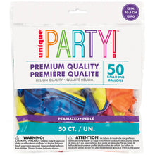 12in Packaged Premium Latex Balloons 50ct - Assorted Pearlized