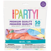 12in Packaged Premium Latex Balloons 50ct - Assorted Pastel