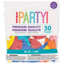 12in Packaged Premium Latex Balloons 50ct - Assorted Color