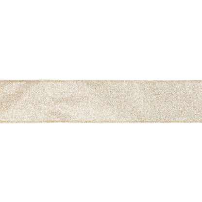 2 1/2" Wired Ribbon | Gold Glitter | 10 Yard Roll