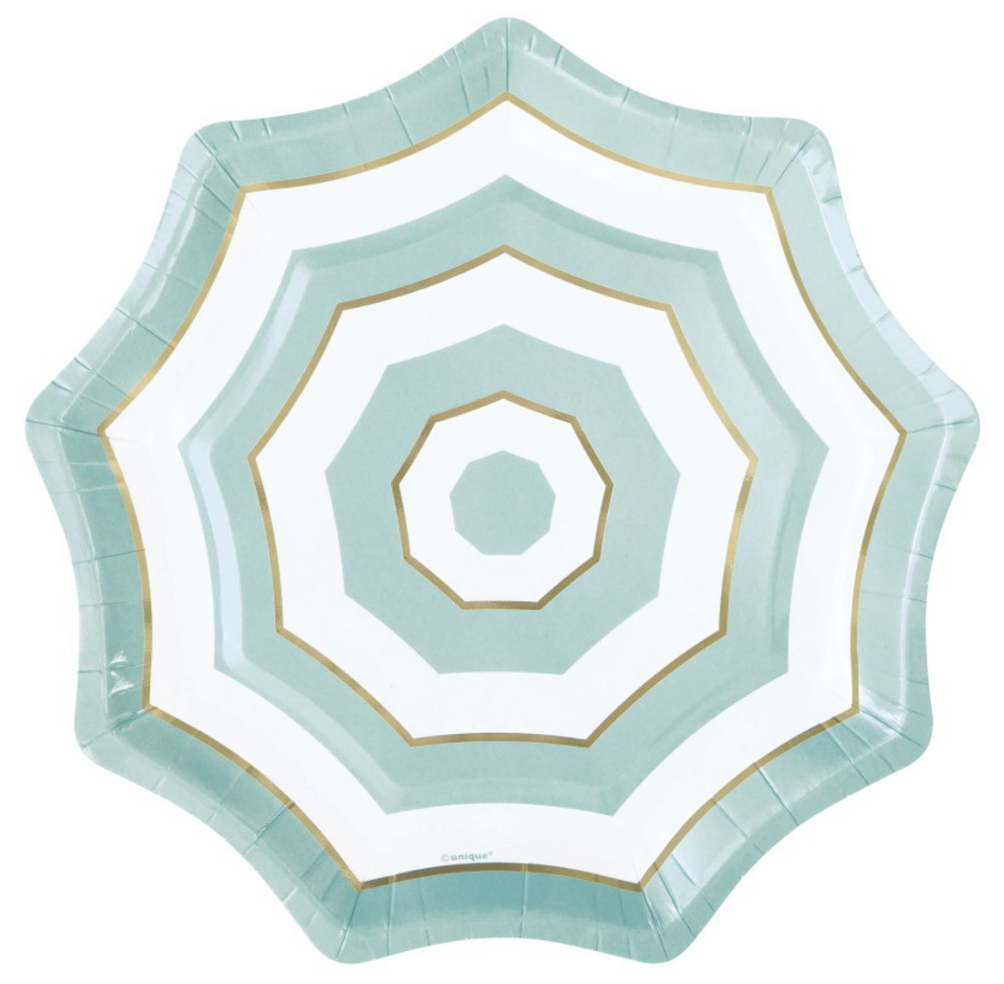 Poolside Summer Umbrella Shaped 8.25in Dessert Plates 8ct - Foil Stamping