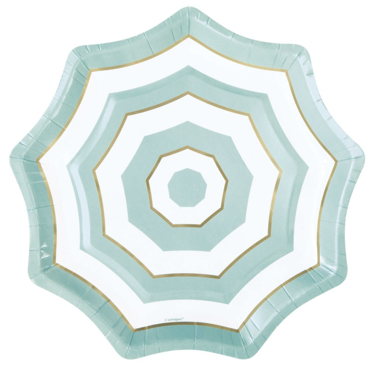 Poolside Summer Umbrella Shaped 8.25in Dessert Plates 8ct - Foil Stamping