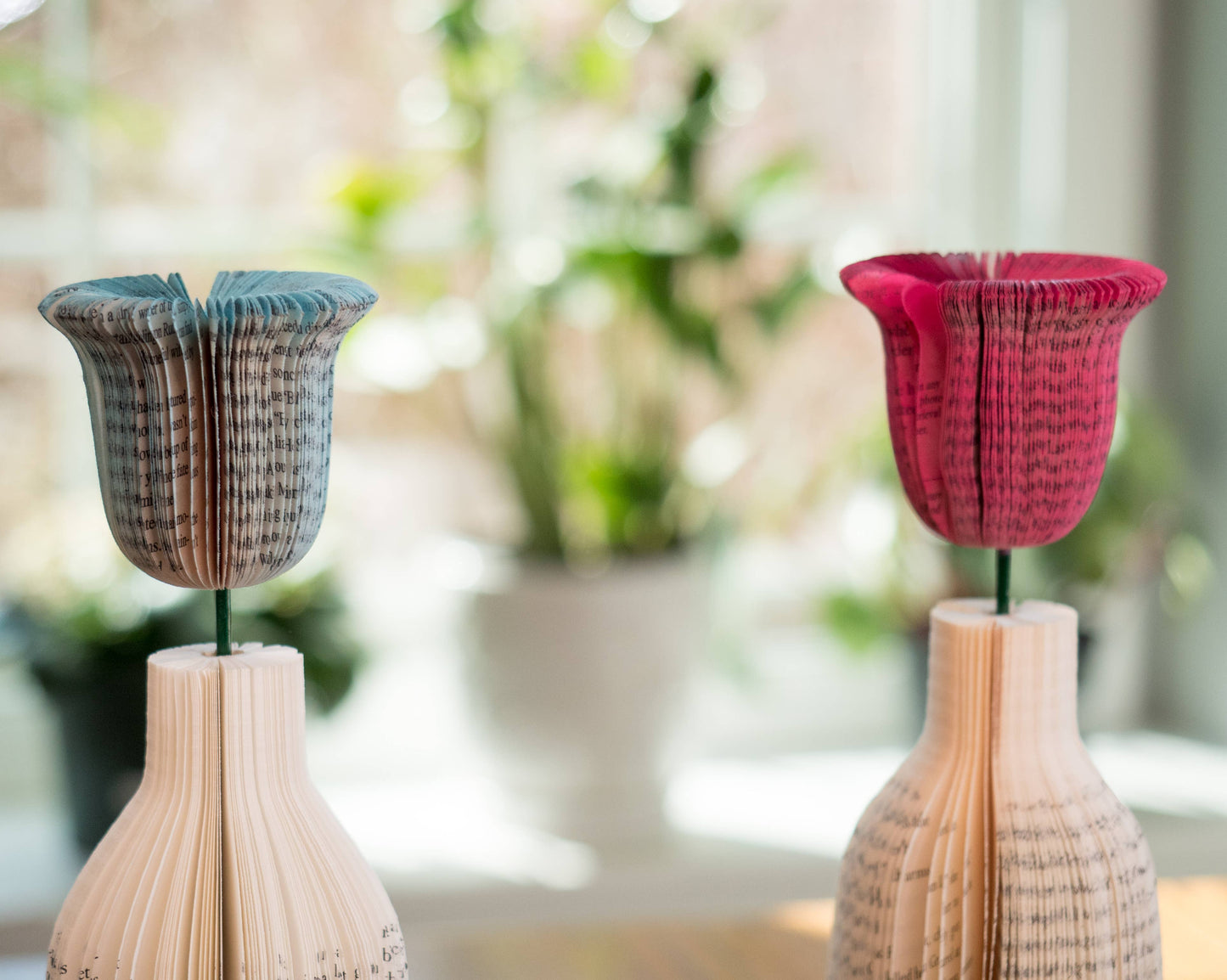 Book Flower Vase-Handmade Valentines Gift