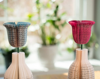 Book Flower Vase-Handmade Valentines Gift