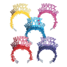New Years Glitter Fringe Tiaras - 1 Assorted Color