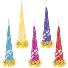 New Years Giant Foil Horn 16in - 1 Assorted Color