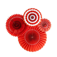 Red and White Basic Party Fan Set
