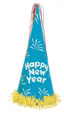 New Years Giant Glitter Cone Party Hat - 1 Assorted Color