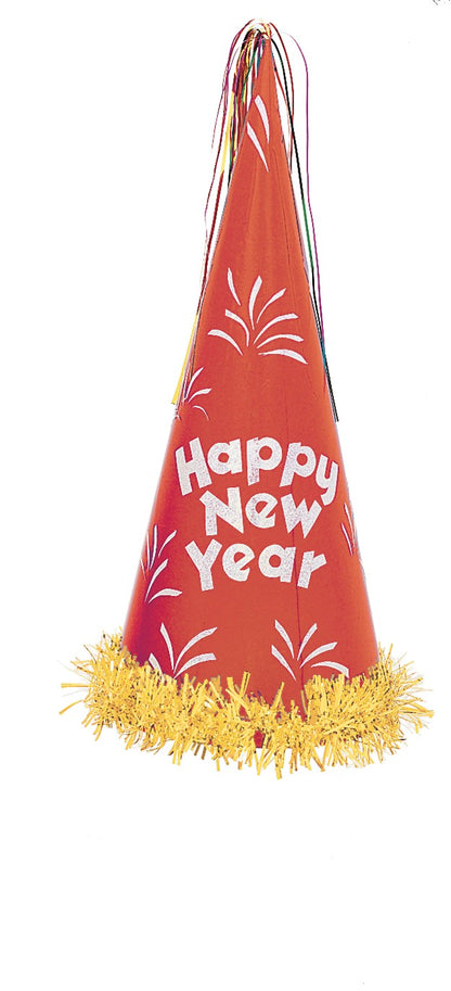 New Years Giant Glitter Cone Party Hat - 1 Assorted Color