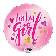 Baby Girl Pink Hearts 18in Mylar Balloon
