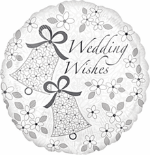 Wedding Wishes 18in Mylar Balloon