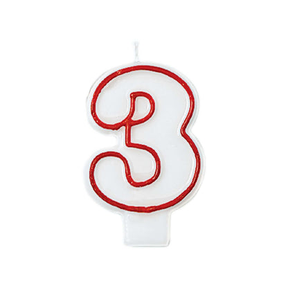 Red and White Number Candle