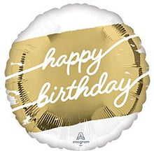 Gold Birthday 18in Mylar Balloon