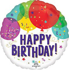 Birthday Balloons 18in Mylar Balloon