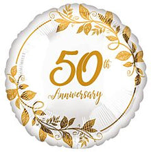 50th Gold Anniversary 18in Mylar Balloon