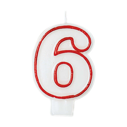 Red and White Number Candle