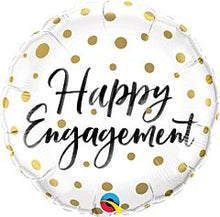 Happy Engagement Gold Dots 18in Mylar Balloon