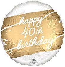 Gold Birthday 40 18in Mylar Balloon