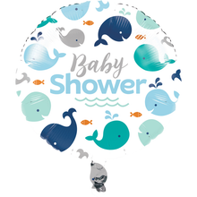 Baby Shower Whales 18in Mylar Balloon