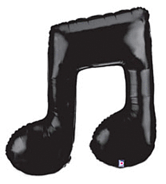 Black Double Music Note 40in SuperShape Balloon