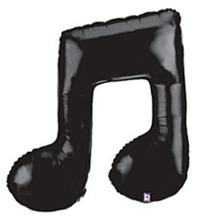 Black Double Music Note 40in SuperShape Balloon