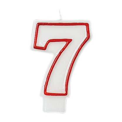 Red and White Number Candle