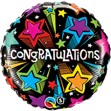 Congratulations Colorful Shooting Stars 18in Mylar Balloon
