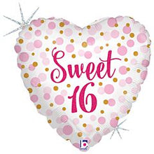 Sweet Sixteen Heart 18in Mylar Balloon