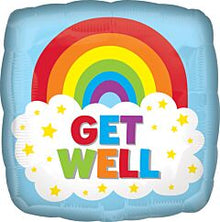 Get Well Rainbow 18in Mylar Balloon