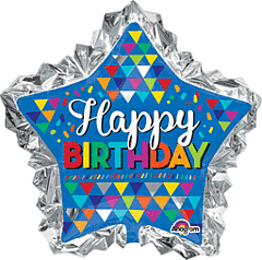 Happy Birthday Sketchy Patterns 34in SuperShape Balloon